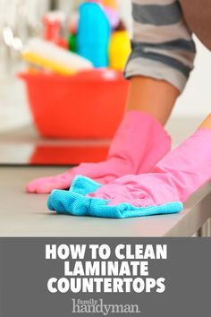 Cleaning Formica Countertops, Black Laminate Countertops, Clean Laminate Countertops, Counter Cleaner, Clean Countertops, Kitchen Countertops Laminate, Deep Cleaning Hacks, Laminate Cabinets, Cleaning Painted Walls