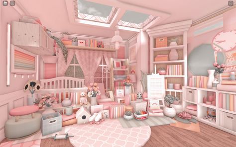 Bloxblug House, Gacha Intro, Blush House, Cottage Core Bloxburg House, Aesthetic Bloxburg, Bloxburg Rooms, Bloxburg Bedroom Ideas, Bloxburg Building, Bloxburg Bedroom