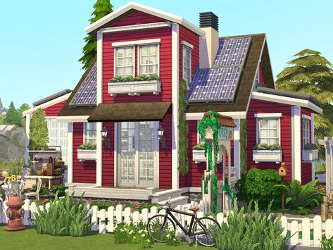 Sims 4 Scandinavian House, Sims 4 Lots, Best Sims 4 Cc, Norwegian Home, Sims4 House, Norwegian House, Scandinavian House, Modern Wooden House, Cozy Scandinavian