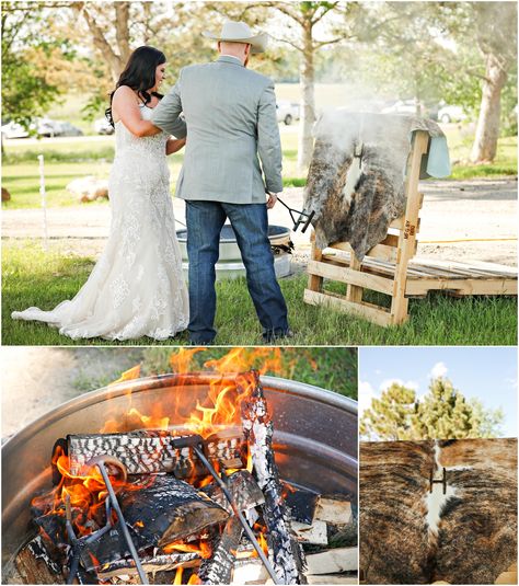 Branding At Wedding Ceremony, Cow Hide Isle Wedding, Unity Branding Ceremony, Cowhide Wedding Ceremony, Branding Ceremony Wedding, Branding Cow Hide Wedding, Cowhide Branding Ceremony, Wedding Branding Ceremony, Branding Unity Ceremony