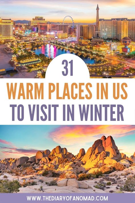 Us Winter Travel Destinations, Vacation Ideas United States, Warm Vacation Destinations, Winter Vacations In The Us, Winter Vacation Ideas, Winter Family Vacations, Best Winter Vacations, Warm Vacation, Winter Vacations