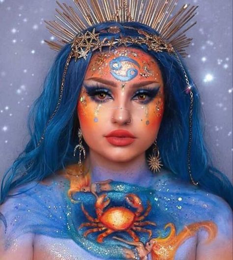 Zodiac Makeup Looks, Zodiac Makeup, How Is, Bright Makeup, Face Art Makeup, Halloween Makeup Inspiration, Hope You, Makeup Challenges, Fx Makeup