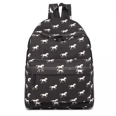 New In Stock! Discover the exceptional E1401H - Miss Lulu Horse-Print Cotton Canvas School Backpack - Black, now at an unmatched price of £16.99 #WomensClothingSale #BargainBuys #ClosetGoals #AffordableFashion #DiscountedDresses #WomensWardrobe #ShopTillYouDrop #FashionForLess #FashionableFinds #SaleAlert Satchel School Bag, Horse Backpack, Black Backpack School, School Bag College, Canvas Rucksack, Backpack Reviews, Kids Canvas, College Bags, Horse Print