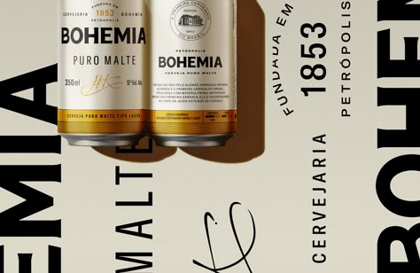 Bohemia Visual Brand Identity on Behance Gin Packaging, Beer Advertising, Brand Assets, Beer Brands, Beer Packaging, Beer Design, Beer Cans, Beverage Packaging, Product Shots