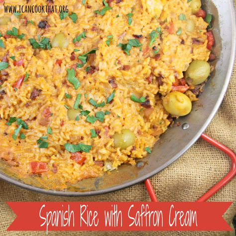 Spanish Rice wit Saffron Cream Recipes Using Rice, Saffron Cream, Grain Dishes, Latino Food, Spanish Rice Recipe, Main Dish Casseroles, Taco Salad Recipes, Cuban Food, Rice Dish