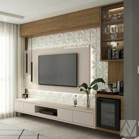 Ruang Tv, Tv Unit Furniture Design, Tv Unit Decor, Modern Tv Wall Units, Tv Unit Interior Design, Modern Tv Wall, Wall Tv Unit Design, Living Room Tv Unit Designs, Living Room Tv Unit