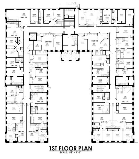 Architectural Pictures, Housing Floor Plans, Small Apartment Building Design, Housing Plans, Hotel Room Design Plan, Residential Building Plan, Hotel Design Architecture, Building Design Plan, Hotel Floor Plan