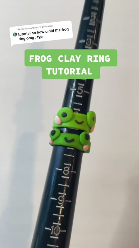 Clay Frog Ring, Frog Clay, Fimo Ring, Clay Frog, Frog Ring, Clay Ring, Clay Rings, Tanah Liat, Indie Jewelry