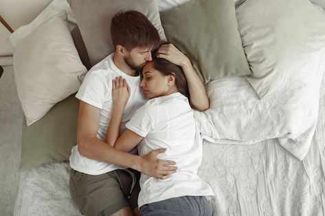 Milky White Discharge, Hug In Bed, Kissing Poses, Sleeping Pose, Couple Bed, Black Widow Avengers, Cervical Mucus, Couple Sleeping, Couple Sitting