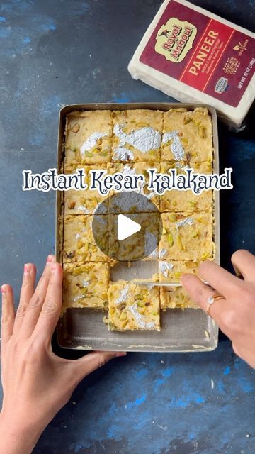 Nidhi Parmar on Instagram: "Instant Kalakand Recipe: Looking for a quick and delicious sweet treat for the festive season? Try this Instant Kalakand made with fresh paneer from @royal_mahout and condensed milk. It’s a simple recipe that comes together in minutes, with the perfect hint of cardamom and saffron. Garnished with pistachios and a touch of silver leaf, it’s sure to impress! Ready in no time and packed with flavor  Ingredients: 250g paneer (@royal_mahout paneer) 1 tablespoon ghee 1 cup condensed milk 1/4 cup milk powder 1/2 teaspoon cardamom powder A few strands of saffron (soaked in a little warm milk) Chopped pistachios for garnish Silver leaf (chandi varak) for decoration (optional) Instructions: Grate the paneer and set it aside. Heat ghee in a pan over medium heat. Add the gr Condensed Milk Indian Sweets, Quick Diwali Sweets, Instant Sweet Recipes Indian, Milk Sweet Recipes Indian, Kalakand Recipe, Condensed Milk Recipes, Milk It, Cardamom Powder, Indian Sweet