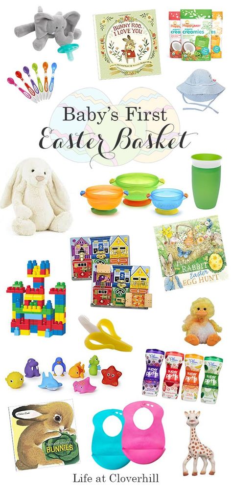 Cute ideas for Baby's First Easter Basket Baby First Easter Basket, First Easter Basket, Baby First Easter, Toddler Boy Easter, Diy Osterschmuck, Boys Easter Basket, Baby Easter Basket, Girls Easter Basket, Easter Basket Ideas