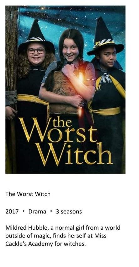 The Worst Witch Poster, Worst Witch, Witch Poster, Normal Girl, The Worst Witch, Tv Programmes, Minimalist Poster, The Worst, Movies And Tv Shows