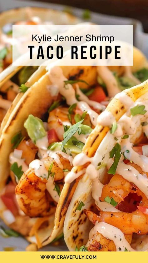 Kylie Jenner Shrimp Taco Recipe – Cravefuly Kylie Shrimp Tacos, Kylie Jenner Tacos, Shrimp Tacos Kylie Jenner, Kylie Jenner Food Recipes, Kylie Jenner Shrimp Tacos Recipe, Kylie Jenner Recipes, Frozen Shrimp Tacos, Frozen Shrimp Recipes Easy, Best Shrimp Tacos Recipe