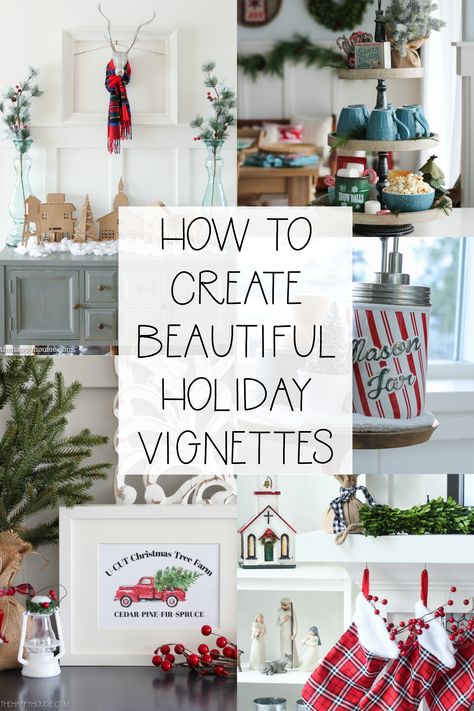 Christmas Vignettes Ideas, Christmas Vignettes Display, Decor Vignettes, Christmas Decorations Apartment, Christmas Basket, Christmas Vignettes, Christmas Apartment, Beach Holidays, All Christmas