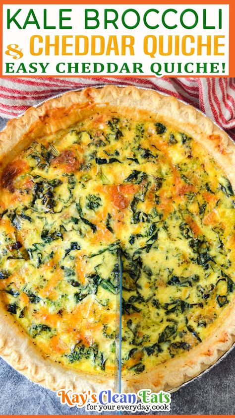 Protein Quiche, Broccoli And Cheddar Quiche, Vegetarian Quiche Recipes, Broccoli Cheddar Quiche, Gluten Free Brunch Recipes, Kale Vegetable, Cheddar Quiche, Broccoli And Cheddar, Veggie Quiche