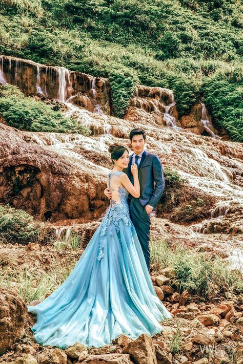 Teal Tuxedo Wedding, Teal Tuxedo, Teal Wedding Dress, Haldi Theme, Peacock Wedding Colors, Of White Dress, Non Traditional Wedding Dresses, Aqua Wedding, Wedding Couple Photos