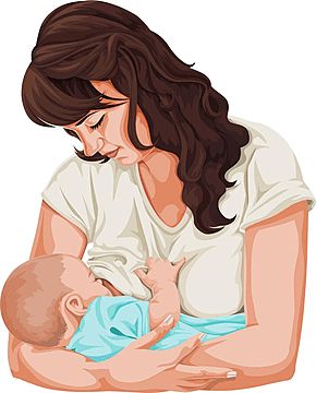 Breastfeeding Poster, Mother Feeding Baby, Gift For Midwife, Breastfeeding Art, Baby Vector, World Breastfeeding Week, Mother Feeding, Breastfeeding Week, Stopping Breastfeeding