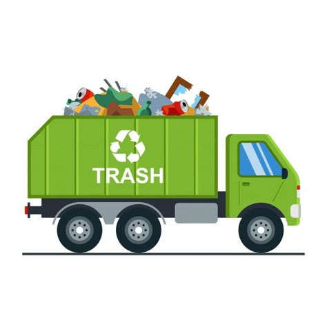 Garbage truck with garbage goes to the l... | Premium Vector #Freepik #vector #car #city #cartoon #truck Garbage Truck Drawing, Garbage Truck Party, Recycling Activities, Truck Icon, Creative Curriculum, Truck Party, Interactive Lessons, Waste Management, Garbage Truck