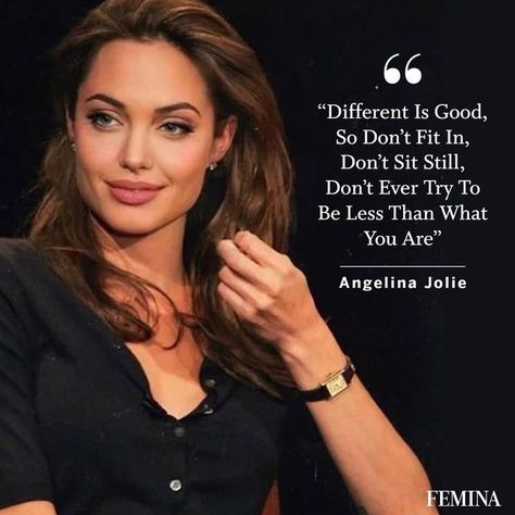 Femina on Instagram: "In order to be irreplaceable, it’s necessary for one to always be different! #AngelinaJolie #woman #womanquote #quotes #different #unique #irreplaceable #aspiring #motivationalquote" In Order To Be Irreplaceable Quote, Be Yourself Quotes Unique, Irreplaceable Quotes, Celebrity Quotes Aesthetic, Boss Woman Quotes, Be Different Quotes, Classy Personality, Aspiring Quotes, Famous Women Quotes