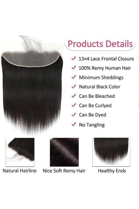 13x4 Lace Frontal Closure,Frontal HD Lace Closure Straight Ear to Ear Transparent HD Lace Frontal Closure 150% Density Hand Tied 100% Brazilian Virgin Remy Human Hair Straight Hair Frontal Closures Natural Black Color (14 Inch,13x4 Frontal) Straight Frontal, Hair Frontal, Hd Lace Frontal, Lace Frontal Closure, Frontal Closure, Hair Straight, Womens Wigs, Hd Lace, Remy Human Hair