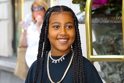 North West Box Braids, North West 2023, Yeezy Sunglasses, North West Hairstyles, North West Braids, North West Kardashian, Products Recommendations, Kid Braids, Fake Eyebrows