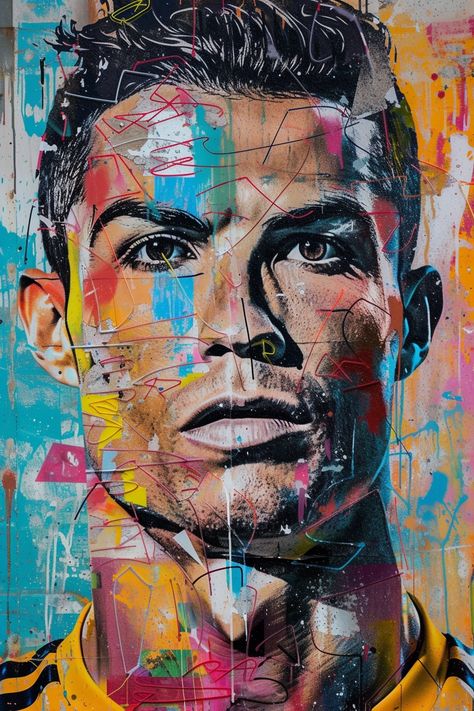 Cristiano Ronaldo Painting, Cr7 Poster, Cristiano Ronaldo Art, Ronaldo Art, Football Paintings, Bob Marley Art, Dj Images Hd, Ronaldo Cristiano, Ronaldo Football