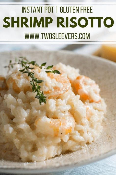 Pressure Cooker Shrimp Risotto | Shrimp Risotto Recipe | Instant Pot Shrimp Recipe | Pressure Cooker Shrimp Recipe | Instant Pot Risotto Recipe | No Stir Risotto Recipe | Risotto Recipe | Easy Risotti Recipe | TwoSleevers #instantpot #pressurecooker #risotto Instant Pot Shrimp Risotto Recipes, Shrimp Risotto Instant Pot, Instapot Favorites, Instant Pot Shrimp Recipes, Risotto Instant Pot, Risotto With Shrimp, Recipe Risotto, Prawn Risotto, June Recipes