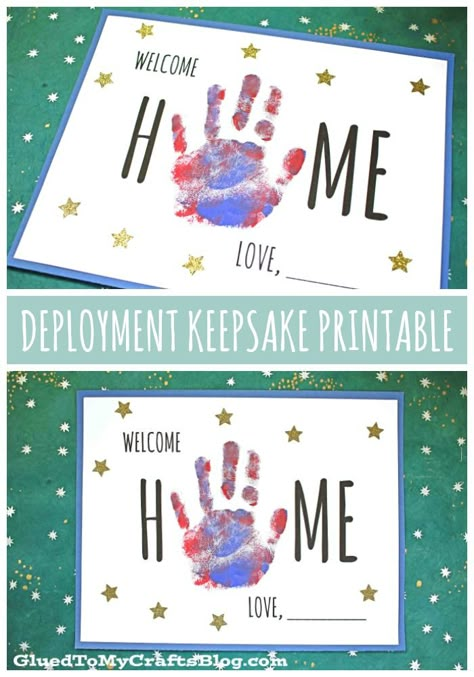 #gluedtomycrafts Handprint Welcome Home Keepsake For Kids To Make After A Deployment Welcome Home Crafts, Home Crafts For Kids, Welcome Home Cards, New Baby Crafts, Print Crafts, Class Crafts, Sister Crafts, Welcome New Baby, Welcome Home Signs