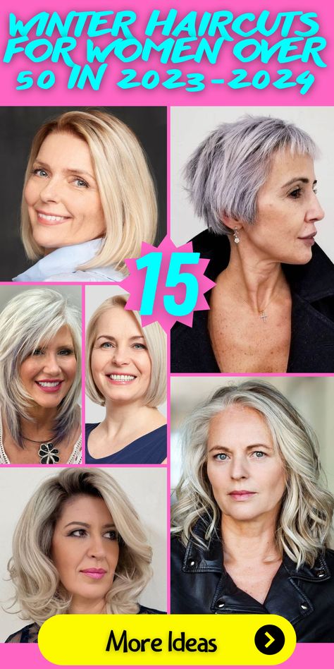 Embrace the beauty of ageless style with winter haircuts over 50 in 2023-2024. Explore the elegance of a medium layered hairstyle that adds volume and movement to your locks. Whether you're rocking a short stacked bob or a modern pixie, these hairstyles are designed to celebrate your confidence and beauty. Winter Haircut, Winter Haircuts, Modern Pixie, Long Hair Highlights, Fine Hair Styles For Women, Women Haircuts, Tan Skin Blonde Hair, Bob Hair Color, Look Winter