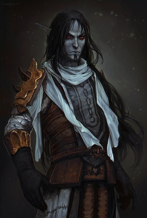 Mroczny Elf, Elder Scrolls Morrowind, Drow Male, Half Drow, Elder Scrolls Games, Hyrule Castle, Skyrim Art, Elder Scrolls Art, Elf Characters