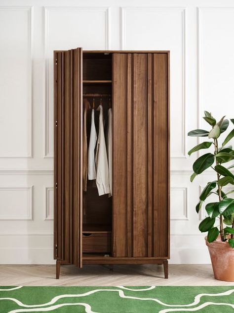 Walnut Wardrobe, Wardrobe Images, London Brown, Drawer Shelf, House Loft, Armoires & Wardrobes, Jasper Conran, Storage Drawer, Door Panel