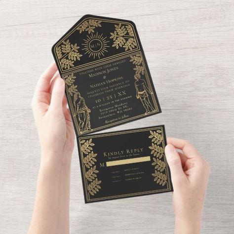 $3.95 | The Lovers Black Gold Tarot Card Wedding Invite #tarot, tarot cards, gothic, gothic wedding, hallowedding, mystical, elegant, cosmos, the lovers, sun Tarot Card Wedding Invitation, Tarot Card Wedding, Gothic Wedding Invitations, Modern Wedding Design, Card Wedding Invitation, 21st Birthday Invitations, Card Wedding, Gothic Wedding, Halloween Wedding