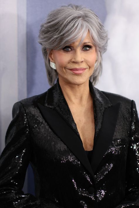 NEW YORK, NEW YORK - MAY 08: Jane Fonda attends the premiere of "Book Club: The Next Chapter" at AMC Lincoln Square Theater on May 08, 2023 in New York City. (Photo by Dimitrios Kambouris/Getty Images) Shampoo For Grey Hair, Gray Blonde Hair, Brighten Gray Hair, Gray Blonde, Iconic Hair, Grey Blonde Hair, Shampoo For Gray Hair, Grey Blonde, Haircare Routine