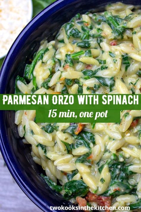 Spinach Orzo Soup, Orzo Recipes Side, Orzo With Spinach, Creamy Orzo Pasta, Parmesan Orzo, Orzo Dishes, Creamy Orzo, Pasta With Spinach, Pasta Side Dishes