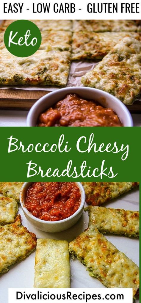 Gluten Free Appetizer, Broccoli Keto, Cheese And Broccoli, Keto Videos, Bread Stick, Keto Broccoli, Cheesy Breadsticks, Keto Sides, Broccoli Bake