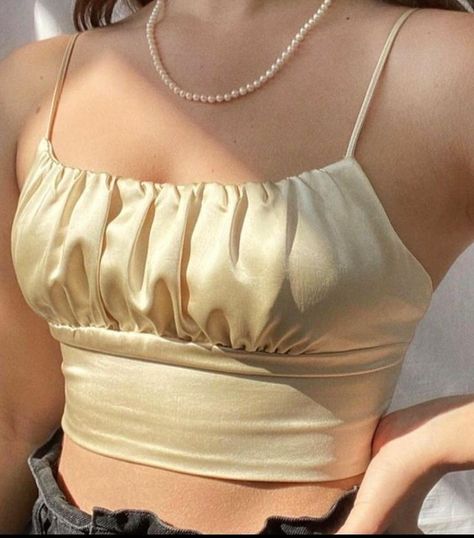 Crop Tops Elegantes, Croptop Diy, Summer Wedding Outfits, Diy Fashion Clothing, فستان سهرة, Dresses To Wear, Diy Sewing Clothes, Diy Blouse, Blouse Diy