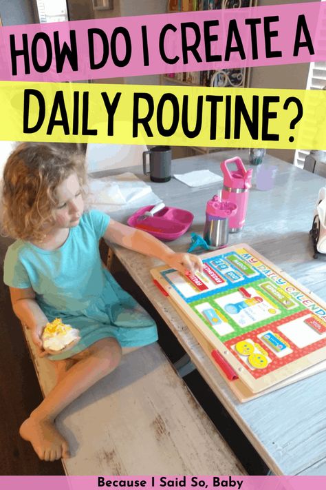 How to Establish a Daily Routine for Toddlers & Preschoolers Parenting Schedule, Kids Schedule Chart, Kid Schedule Printable, Routine For Toddlers, Toddler Chart, Toddler Daycare, Toddler Routine, Toddler Pictures, Bedtime Routines