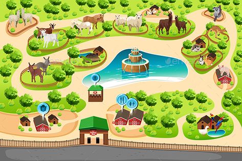 Zoo Games, Zoo Map, Zoo Project, Zoo Architecture, Animal Outline, Outline Images, Free Activities For Kids, Petting Zoo, Forest Illustration