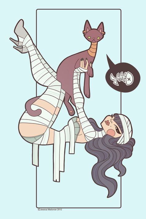 Mummy Cartoon Drawing, The Mummy Tattoo Ideas, Meomai Art, Female Mummy, Evvi Art, Halloween Pin Up, Drawing Pin, Trendy Tattoo, Tattoo Girl