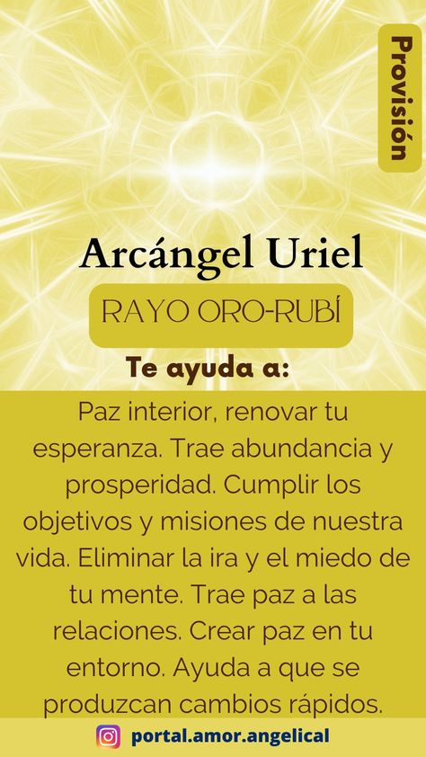 #arcangeles #uriel #angels #angels #provision Archangel Uriel Image, Uriel Angel, Crystal Spiritual, Archangel Uriel, Angel Prayers, Angel Guidance, God Prayer, Mantra, Reiki