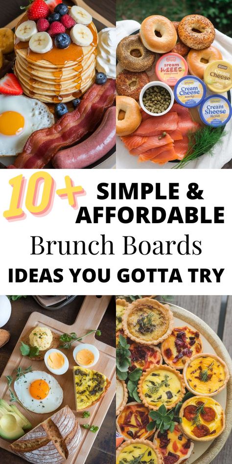 10+ Simple and Affordable Brunch Board Ideas You Gotta Try What To Bring For Brunch, Open House Brunch Ideas, Brunch Meeting Food Ideas, Easy At Home Brunch Ideas, Pancake And Waffle Bar, Chicken And Waffles Board, Brunch Menu Ideas For A Crowd, Brunch Spread Table, Ladies Brunch Ideas