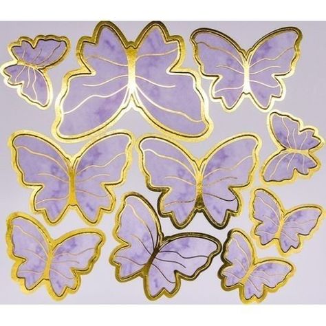 Topper Kupu Kupu, Butterfly Printable Template Prints, Kue Mickey Mouse, Butterfly Printable Template, Purple Cake Topper, Butterfly Topper, Purple Butterfly Cake, 21st Birthday Balloons, Butterfly Cupcake Toppers