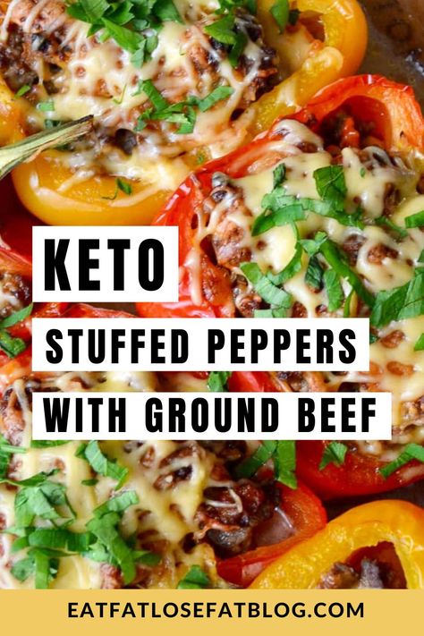 Stuffed Bell Peppers Ground Beef Low Carb, Low Carb Stuffed Peppers Beef, Keto Mexican Stuffed Peppers, Keto Stuffed Peppers Recipe, Healthy Stuffed Bell Peppers Low Carb, Keto Bell Pepper Recipes, Stuffed Bell Peppers Low Carb, Stuffed Peppers Ground Beef, Stuffed Peppers Low Carb