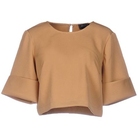 The Fifth Blouse ($37) ❤ liked on Polyvore featuring tops, blouses, crop top, blusas, cropped, camel, short-sleeve blouse, crop blouse, round collar blouse and beige crop top Chic Outfits Edgy, Beige Crop Top, Round Collar Shirt, Beige Crop Tops, Outfit Korean Style, Fur Dress, Beige Blouse, Beige Shirt, Normal Clothes