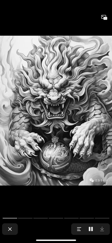 Fudog Tattoo Japanese Style, Pixiu Chinese Tattoo Design, Foo Dog Illustration, Pixiu Chinese Tattoo, Fu Dog Drawing, Chinese Dog Tattoo, Foo Dog Drawing, Fu Dog Tattoo Design, Fudog Tattoo Design