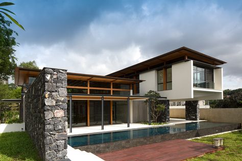 Project Detail Bedmar And Shi, House Front Design, Modern Tropical, Tropical Design, Beach Villa, Da Nang, Beautiful Buildings, Front Design, House Front