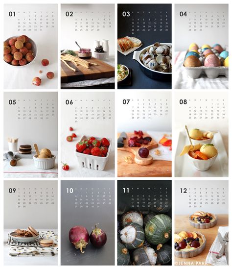 2013 Year in Food Calendar Food Calendar, Calendar Design Inspiration, Meal Calendar, Graphic Design Magazine, Calendar Design Template, Modern Calendar, 2013 Calendar, Creative Calendar, 달력 디자인