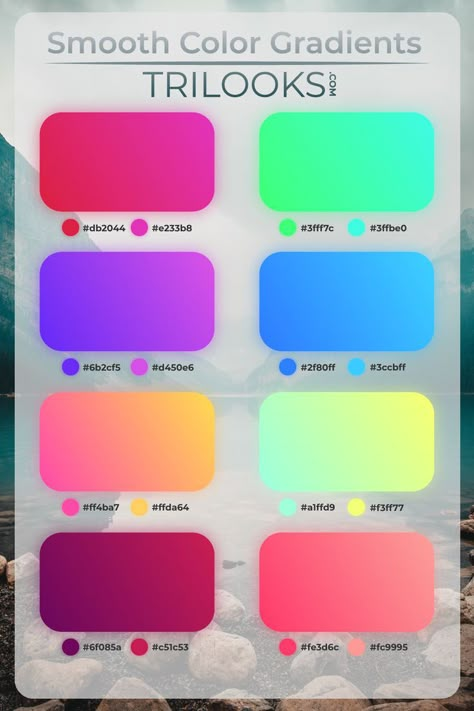 Illustrator Color Codes, Gradient Hex Code, Ui Ux Color Palette, Gradient Ui Design, Ui Color Palette, Colorful Web Design, Gradient Color Palette, Gradient Palette, การออกแบบ Ui Ux