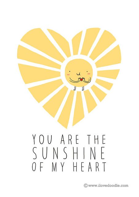 "You are the sunshine of my heart" by Heng Swee Lim (via Flickr). Love Doodles, Cute Puns, Sun Art, You Are My Sunshine, The Sunshine, Cute Illustration, Cute Quotes, San Valentino, The Words