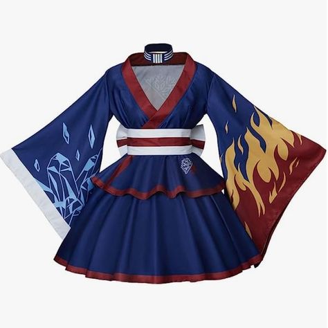 MHA Shoto Todoroki Cosplay Kimono Dress, is made of high-quality polyester fiber, breathable, and soft. Comes with a top, skirt, and belt. Comes in 7 different sizes. Perfect for anime conventions like Comic Con, Anime Expo, and can be worn as a Halloween costume. Click on link to view item! Kimono Dress Outfit, My Hero Academia Costume, Cute Kimonos, Halloween Suits, Maid Dress, Cosplay Dress, Kimono Dress, Women's Costumes, Cosplay Outfits